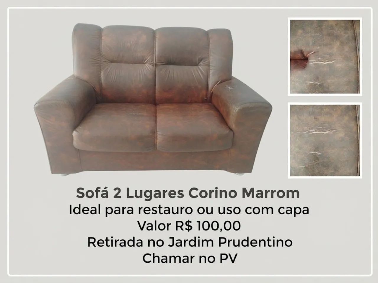 Sofá courino 2 lugares  - Foto 4