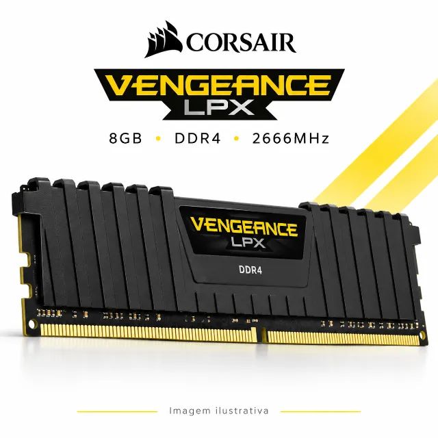 Memória Corsair Vengeance LPX 8GB DDR4 2666MHz - Memória RAM