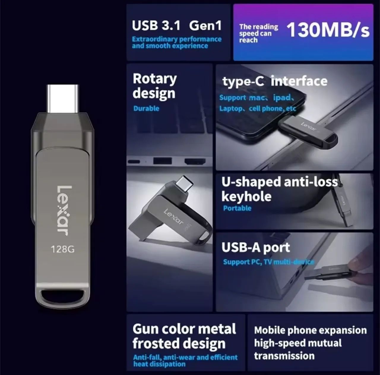 Pen drive Lexar D400 128gb - Foto 2