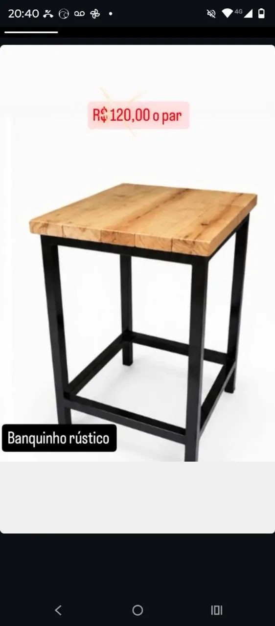 Banquinho rústico (valor do par)