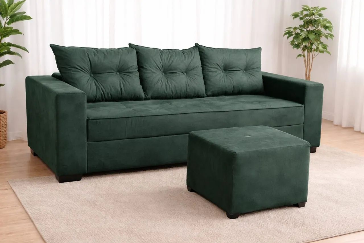 Sofa 3 lugares elegância e confortável Espuma selada D 28 7cm 