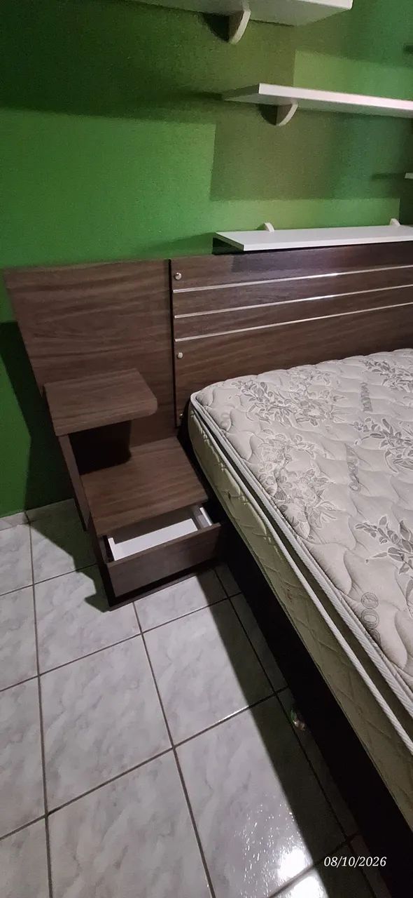 Cama Box, Colchão e Cabeceira com Criado-mudo  - Foto 3