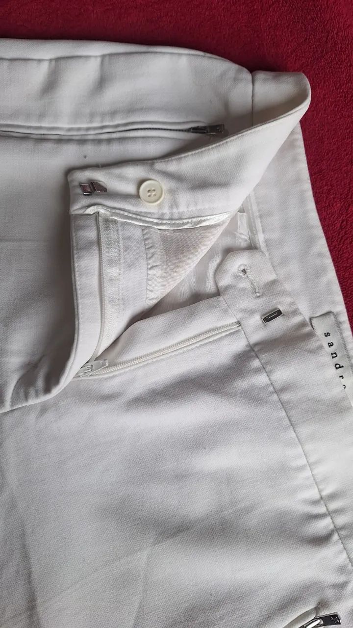 Calça   off-white Sandro Paris tamanho 38 - Foto 3