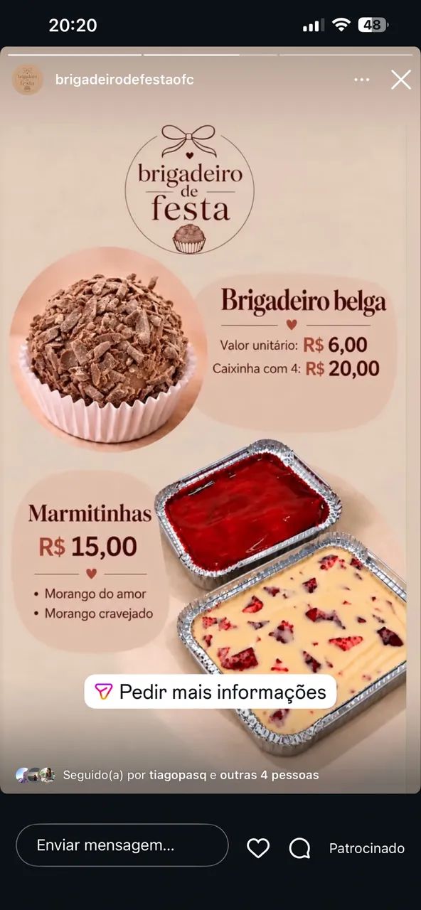 Morango do amor e cravejado marmitinha 