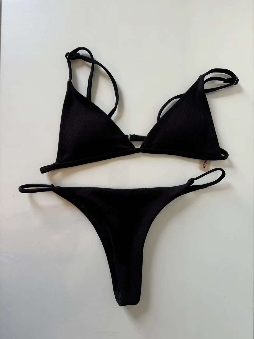 biquíni preto canelado shein - Foto 2