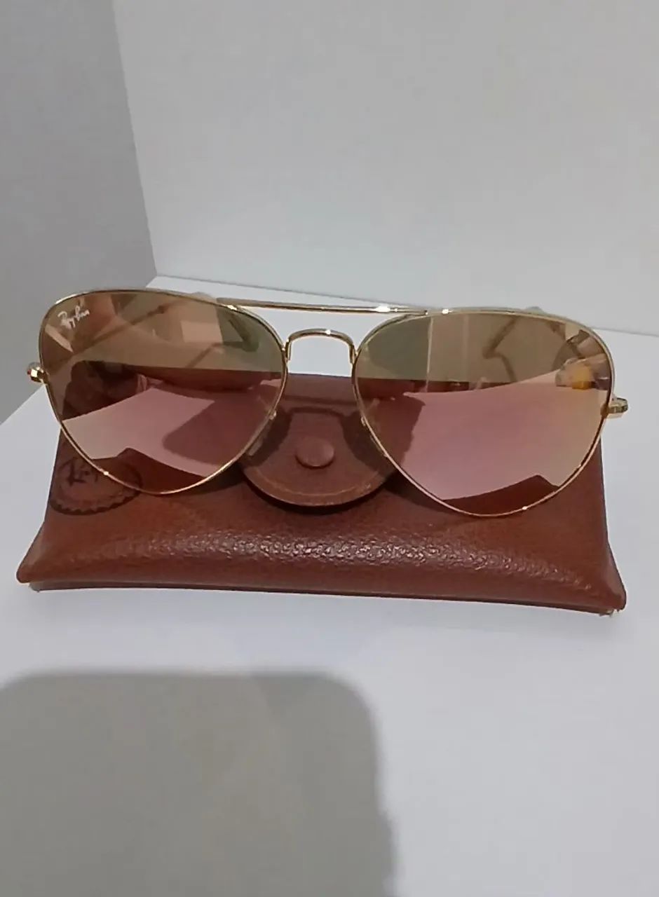Óculos Rayban rosé aviador original 