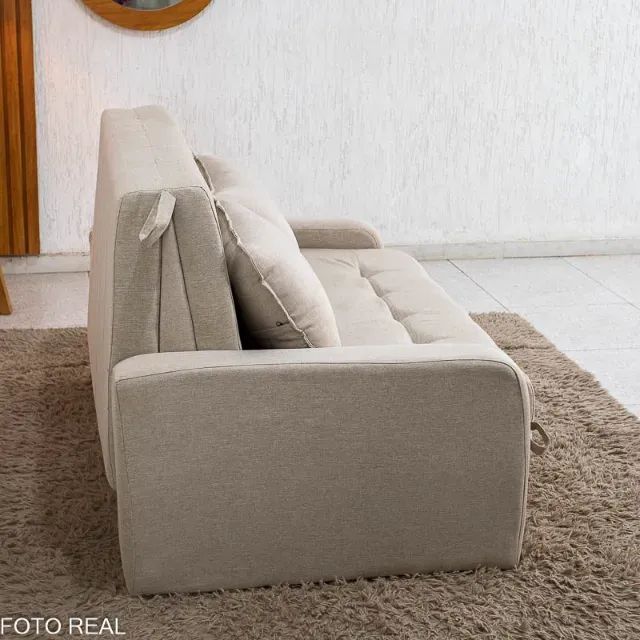 Sofá Cama Amora  1,40m  Linho  Novo! Pronta Entrega! - Foto 5