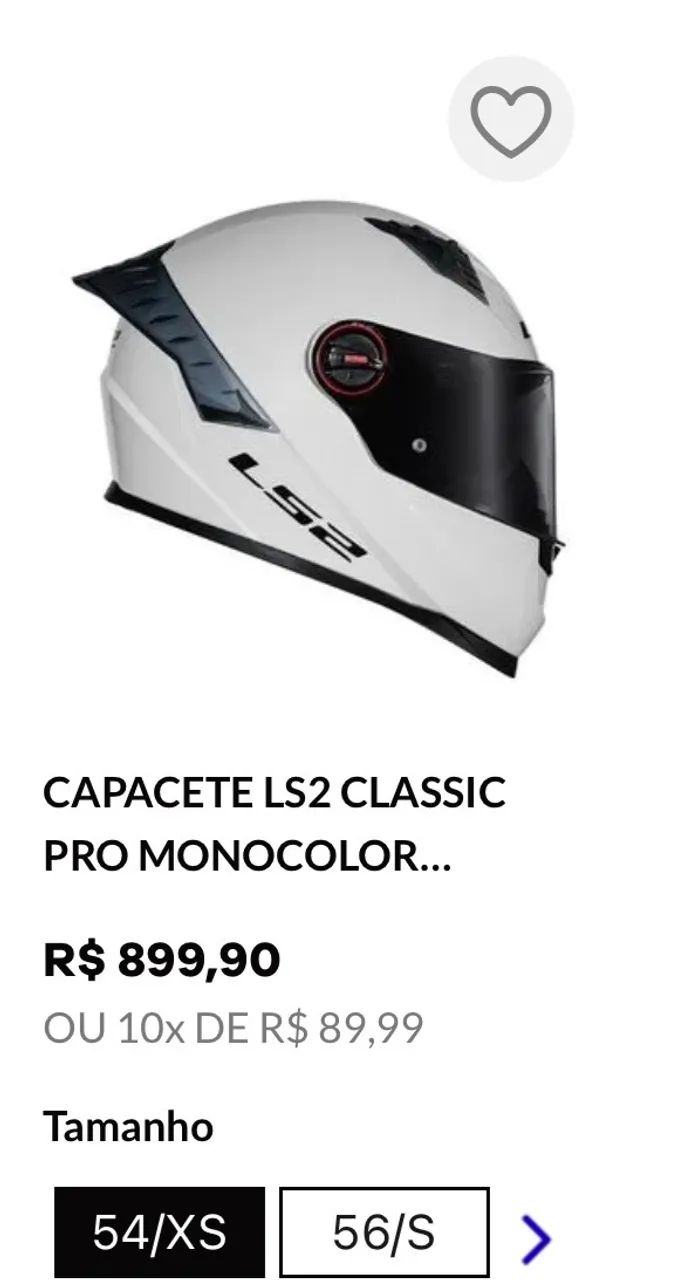 CAPACETE LS2 Classic pro BRANCO NOVO TAMANHO 54 - Foto 3
