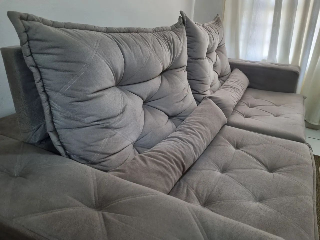 SOFÁ RETRÁTIL SUEDE 2,50m - Foto 3