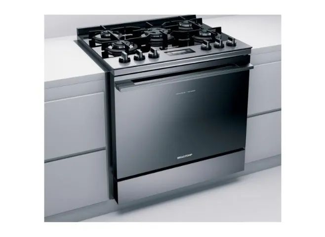 FOGÃO DE EMBUTIR BRASTEMP 5 BOCAS INOX MODELO BYS5VCRNNA -96 LTS GLP