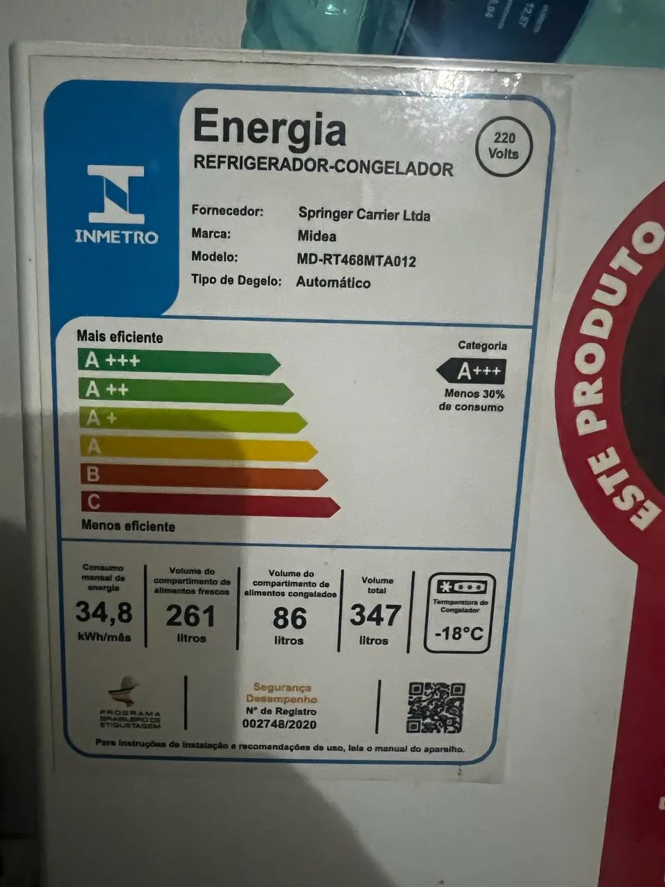 Geladeira Midea 347 litros  - Foto 2