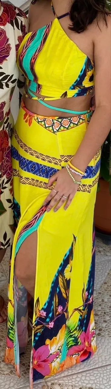 Conjunto saia e cropped - Tamanho P  - Foto 3