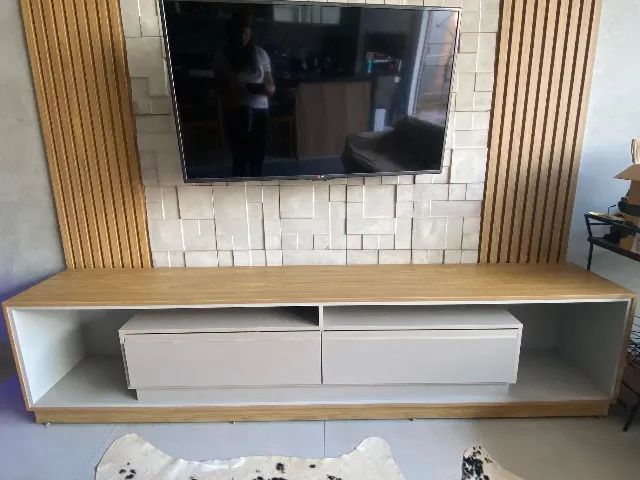 Rack de mdf com 2 gavetas 