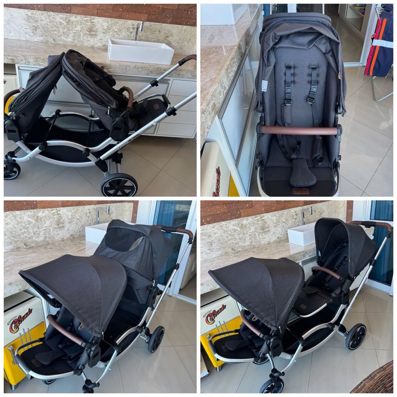 Carrinho de bebê duplo - Foto 2