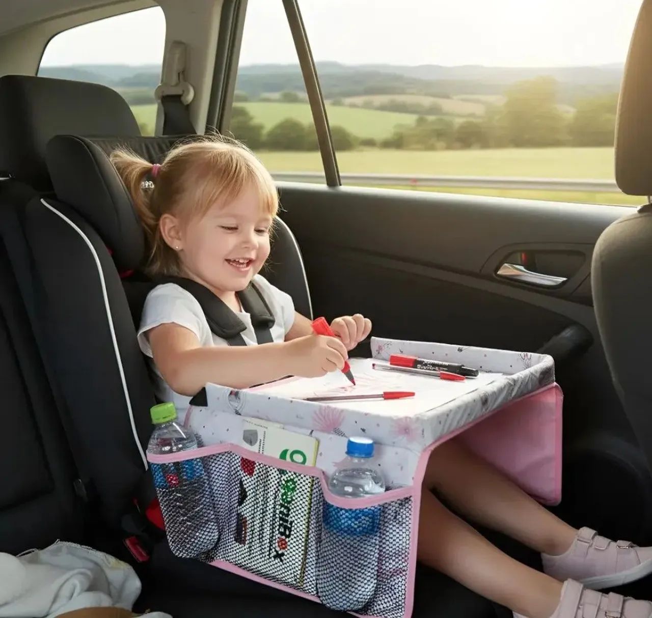 Mesinha infantil para carro cor rosa 