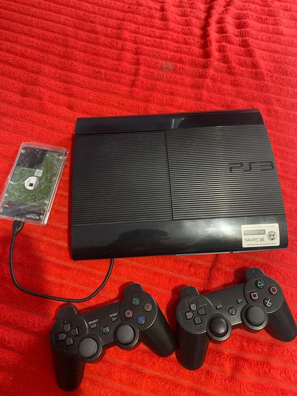 PS3 SUPER SLIM DESBLOQUEADO, 2 CONTROLES E COM HD EXTERNO!