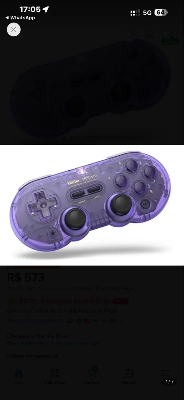 Controle 8bitdo sn30pro compatível com Nintendo switch!  - Foto 5