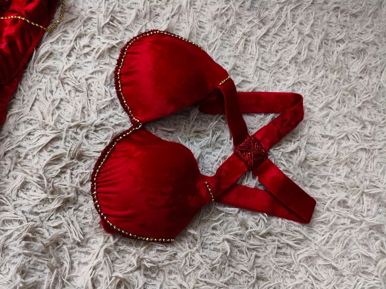 Traje de dança do ventre vermelho  - Foto 4