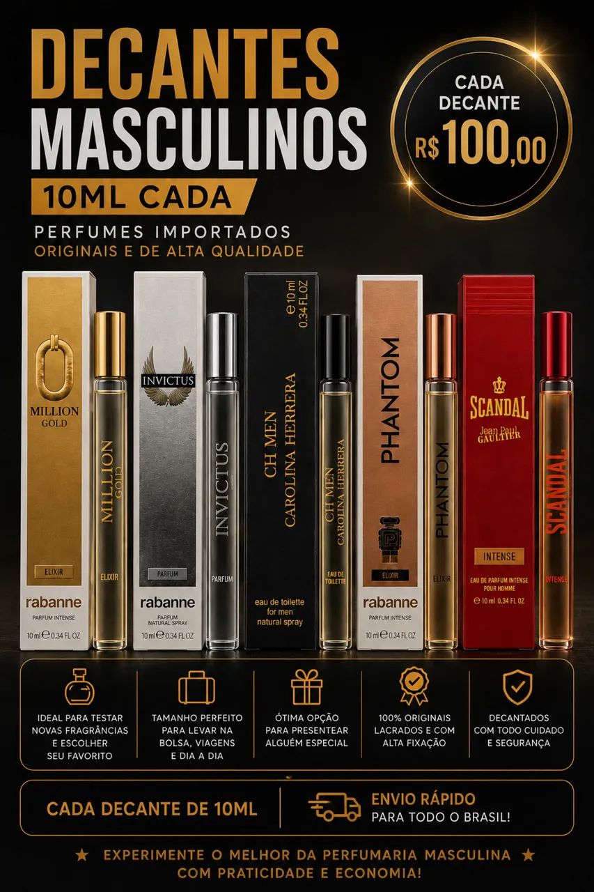DECANTES MASCULINOS IMPORTADOS - 10ML 