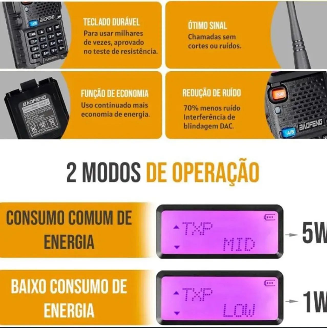 Rádio Comunicador Baofeng Uv-5r  - Foto 3