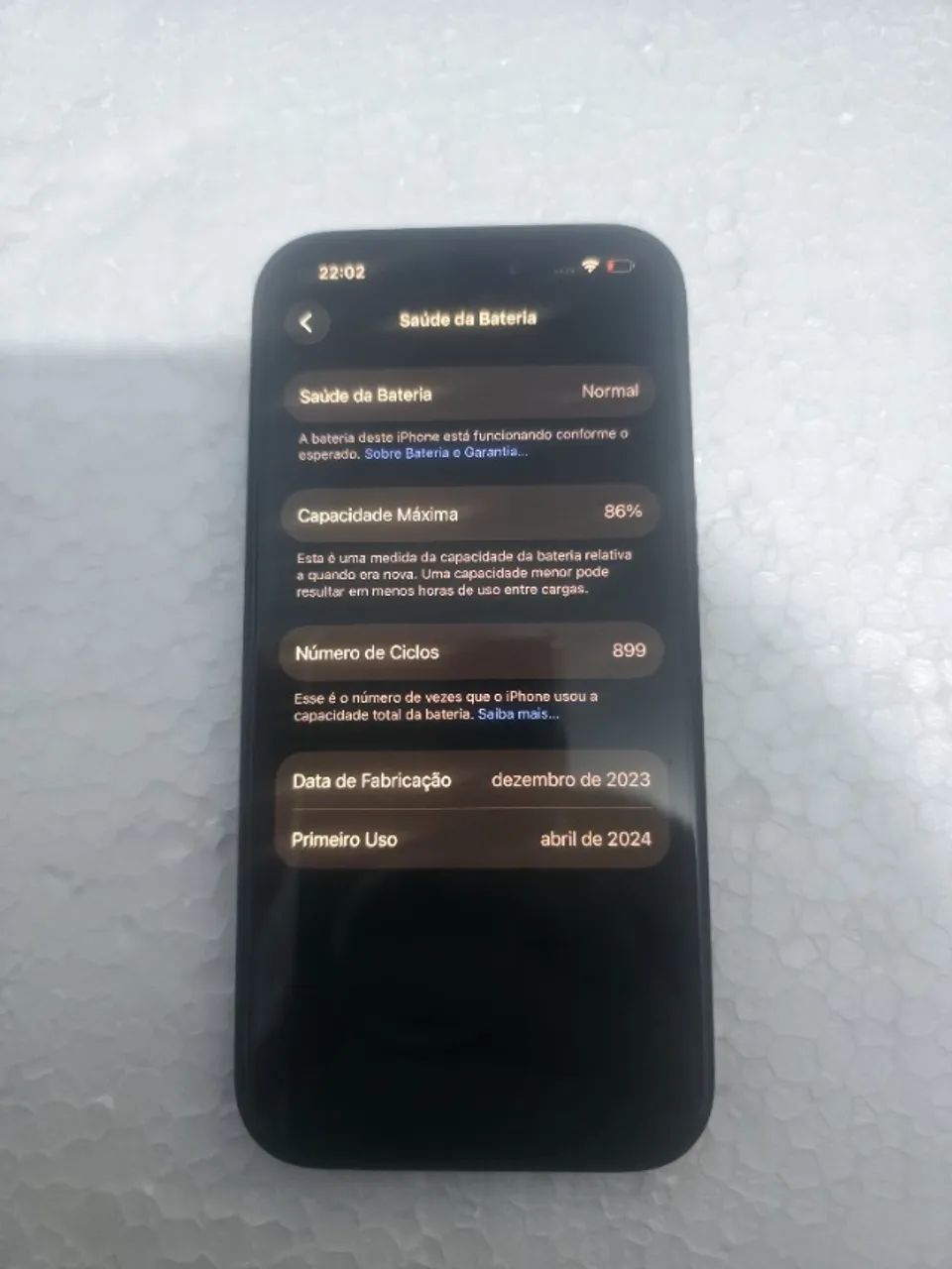 Iphone 15 Preto 128Gb Perfeito Estado Bateria Normal 86% Icloud