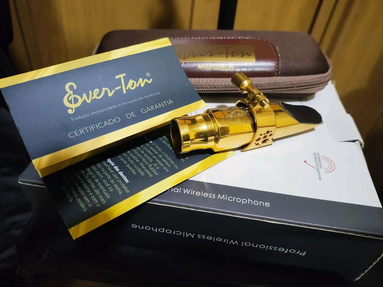 Vendo boquilha Everton Full pop 7 metal goldl com braçadeira de metal gold semi nova,em ot - Foto 2