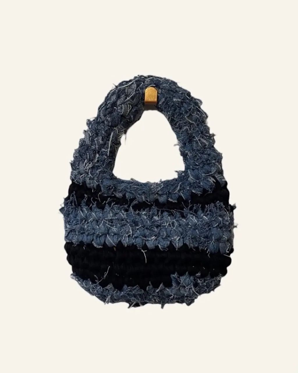 Bolsa jeans crochê 100% feito á mão  - Foto 2