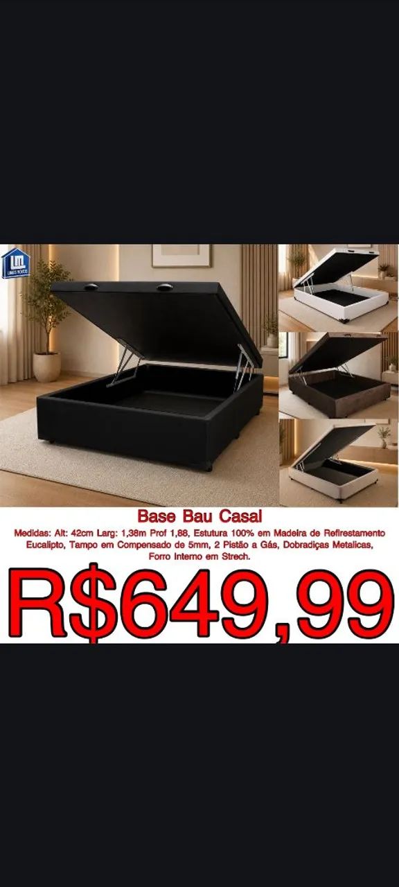 Base para cama baú ou simples  - Foto 2