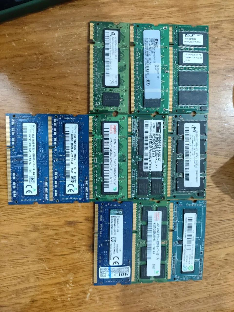 Lote com 11 memórias RAM para notebook de diversas capacidades e marcas. - Foto 5