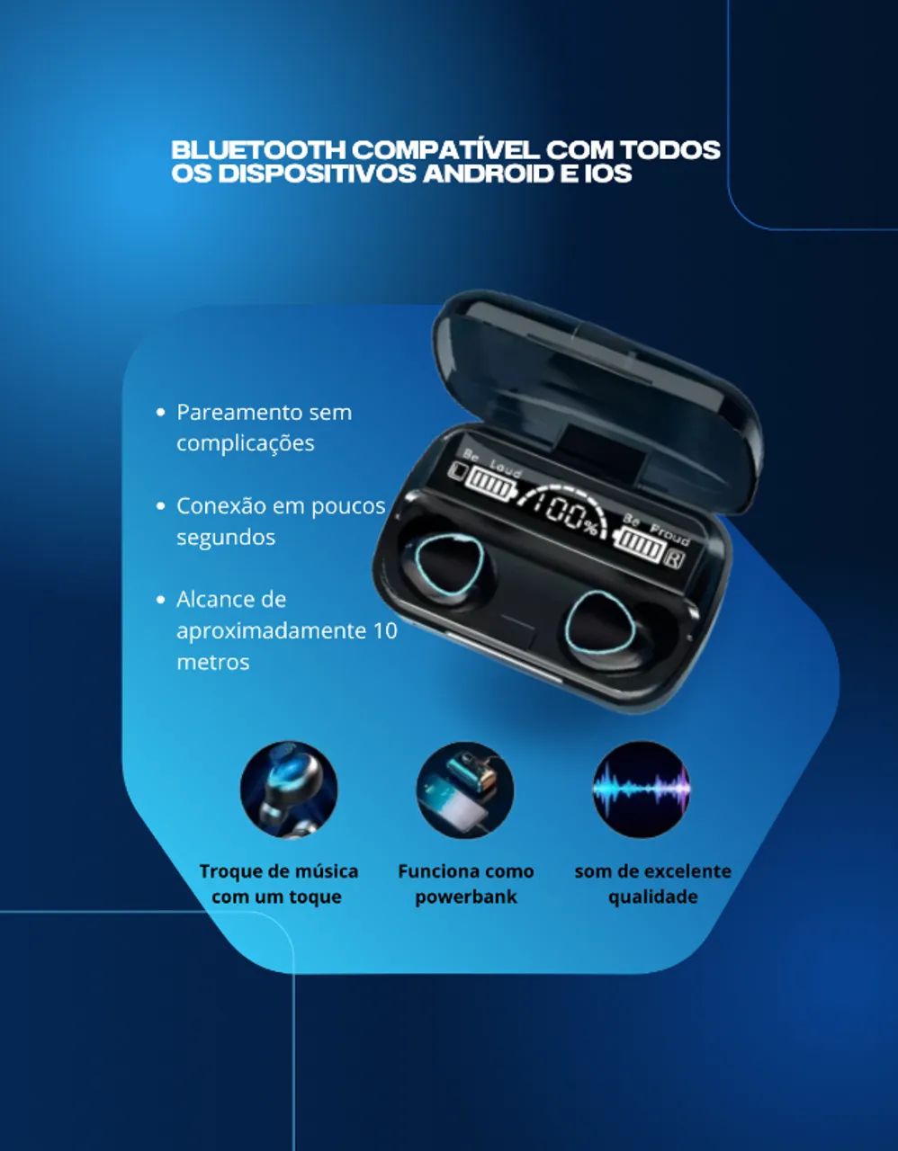 Fone de ouvido Bluetooth  - Foto 4