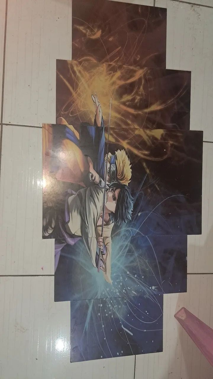 Placa Decorativa Naruto e Sasuke