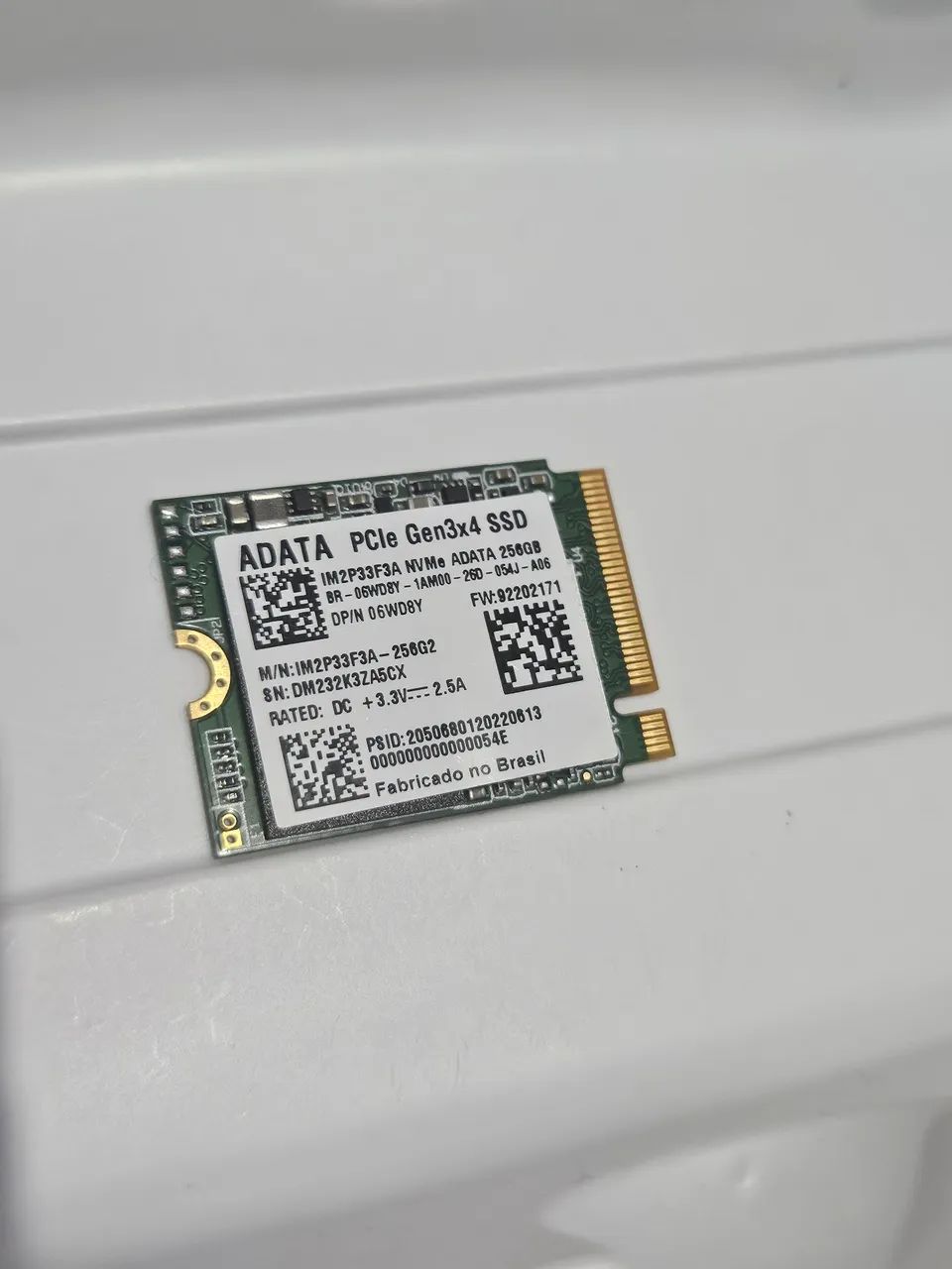SSD NVMe ADATA de 256GB M.2 2230