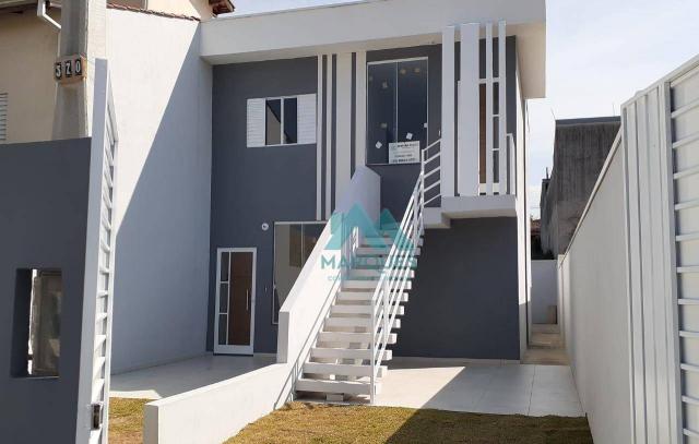 Casas sobrepostas, entradas individuais e quintal individual no vitória vale - Foto 9