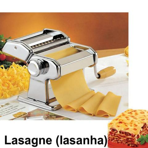 Máquina Macarrão 3 Massas Cilindro Inox Lasanha Fettuccine Loja Minichina