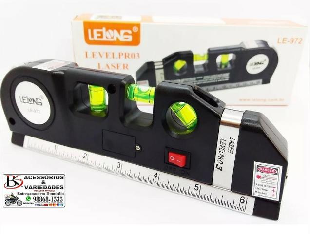 Nível Laser Profissional Trena Level Nivelador Régua-Top!!!! R$ 40 - Foto 4