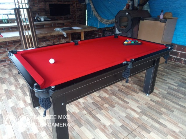 Mesa Tentação e Jantar Cor Marrom Escuro Tecido Vermelho Mod. MSIG7749 - Foto 3