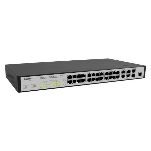 Switch Gerenciável Intelbras SF 2842 MR 24 10 100  4 Portas 10 100 1000