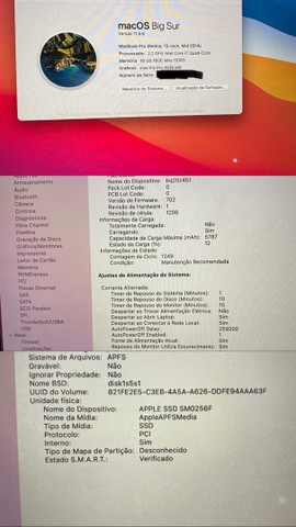 Macbook pro, 15inch, 2014, 256 GB
