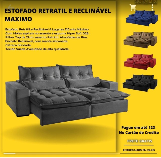 Sofa Maximo Retratil Reclinável 2,50 