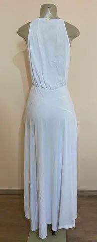Vestido longo com recortes - Branco - Tamanho M - NOVO - Foto 2
