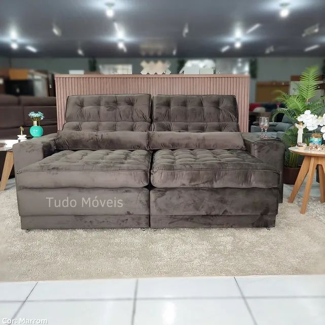 INSTA @TUDO_MOVEIS / SOFÁ 2.50M RETRÁTIL E RECLINAVEL COM MOLAS E PILLOW (entrega gratis)  - Foto 3