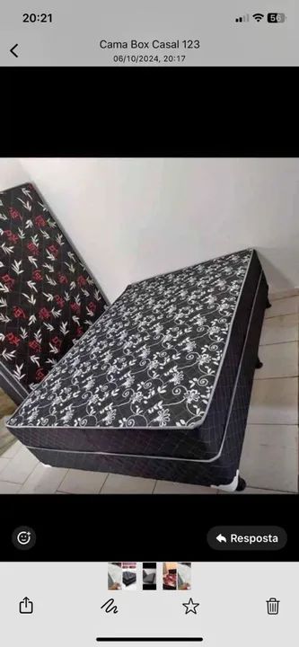 Cama Box Casal box com colchão acoplado 3 cm - Nova 