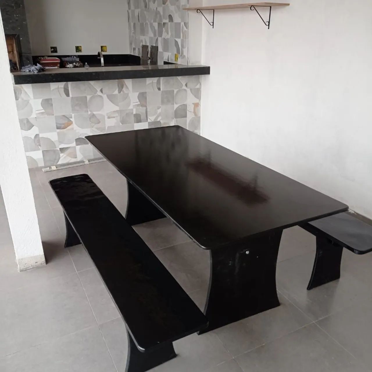 Mesa pedra de ardósia pintada para área externa  - Foto 3