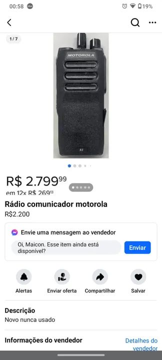 Rádio comunicador da Motorola com base original  - Foto 3