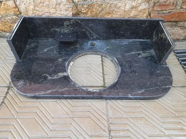 Bancada para banheiro ou lavatório em granito preto  - Foto 2