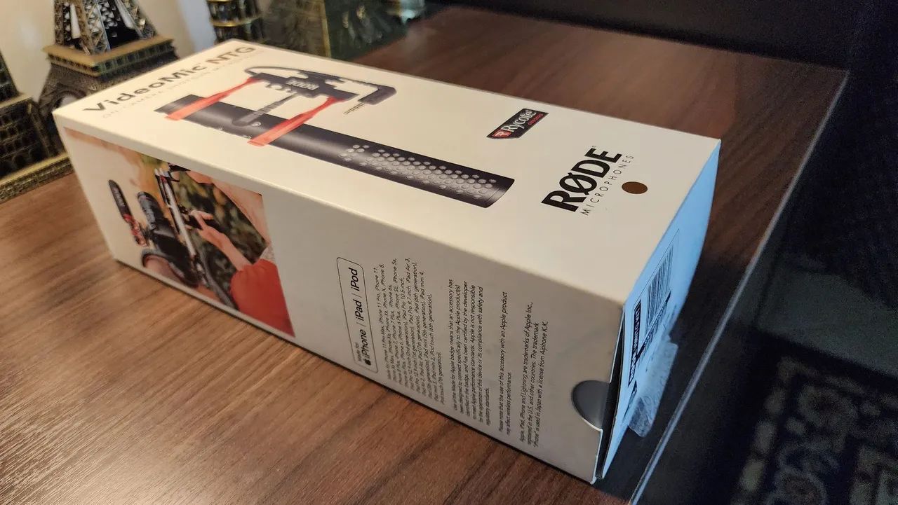 Microfone RØDE VideoMic NTG zerado na Caixa