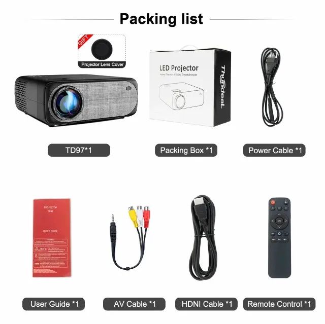 Projetor Thundeal TD97 Full HD 7800 Lumens LED Bluetooth iOS e Android - Foto 3