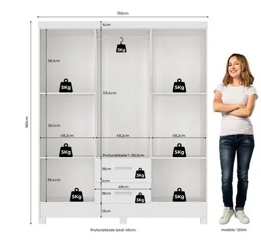 guarda roupa com espelho 6 portas  - Foto 3