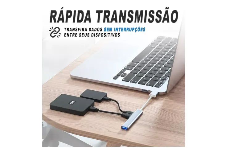 Hub Cabo Usb 3.0 Extensor 4 Portas High Speed Hd Pen Drive - Foto 4