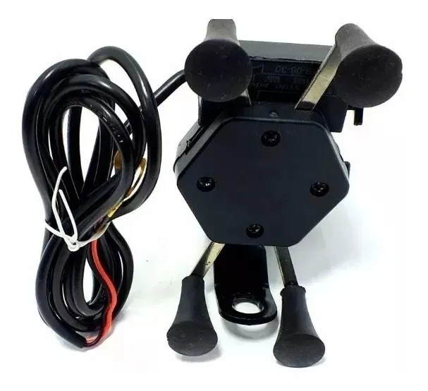 Suporte Garra Celular Fixa Retrovisor Moto Universal Carregador Usb wpp:43. *